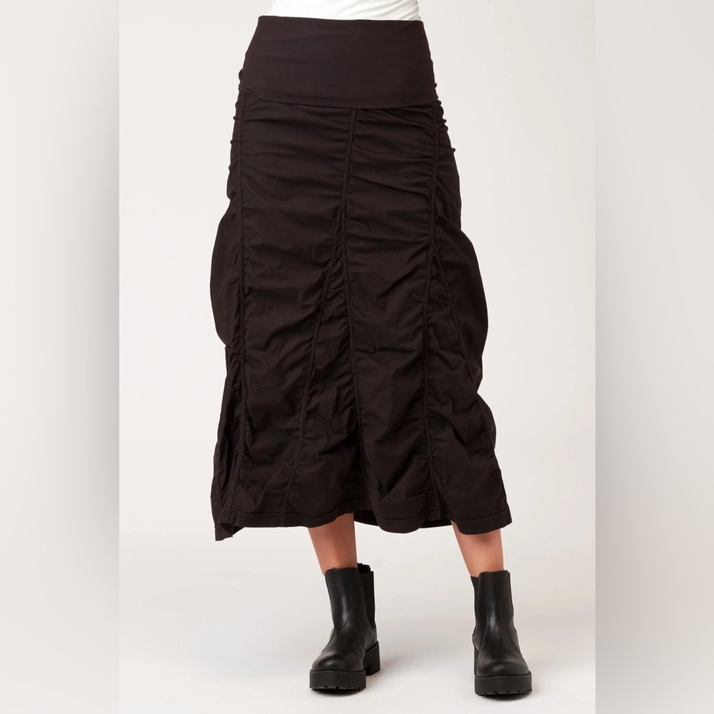 XCVI Fold Over Waistband Maxi Peasant Gored Skirt